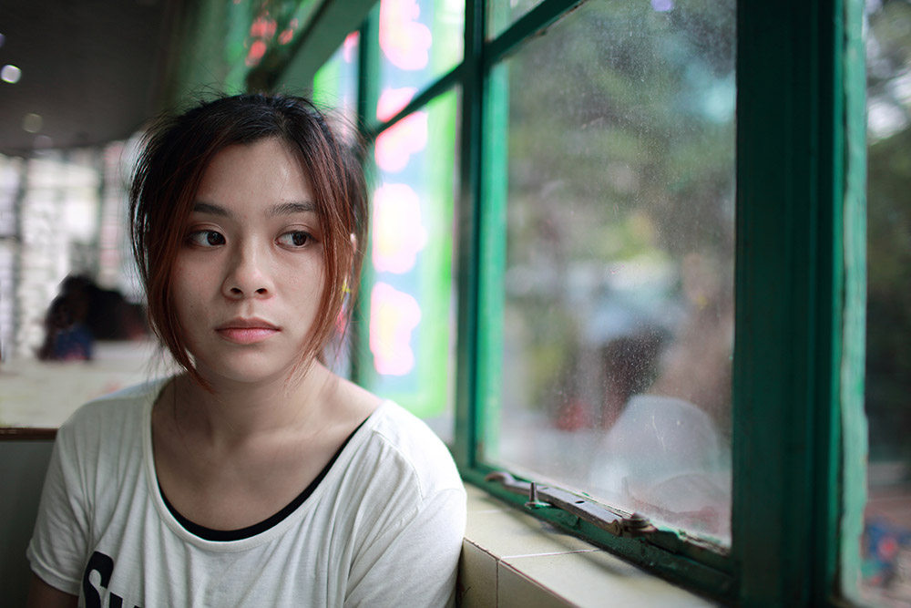 youth looking outside